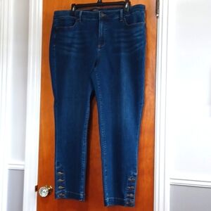 Talbots Flawless 5Pocket So Slimming sz.16.L27.Rise11". 4brass button ankle.NWT!